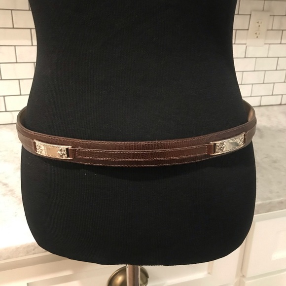 Vintage Ladies Western Belt Womens 34 Brown Silver Concho Cowgirl Rodeo Ranch - Picture 2 of 8